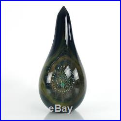 Kenan Tiemeyer Radiant Light Teardrop Paperweight Borosilcate Art Glass Marble