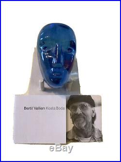 Kosta Boda Bertil Vallien Brains Karolina Blue Paperweight Art Glass Sculpture
