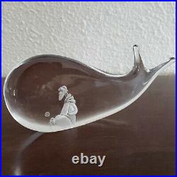 Kosta Boda Jonah And The Whale Glass Figurine Paperweight 98029 5.75 Signed