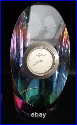 Kusak Art Glass With Sylvia Clock, Beautiful & Stunning-Rare Saudi Aramco Gift