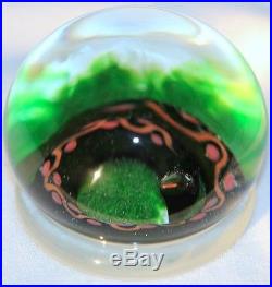 LARGE Awesome PAUL YSART Art Glass SNAKE PEDESTAL Base PAPERWEIGHT
