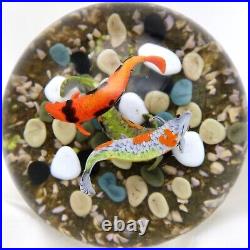 LARGE Exquisite GORDON SMITH Koi Pond Aquarium Art Glass PAPERWEIGHT