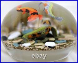 LARGE Exquisite GORDON SMITH Koi Pond Aquarium Art Glass PAPERWEIGHT