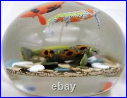 LARGE Exquisite GORDON SMITH Koi Pond Aquarium Art Glass PAPERWEIGHT