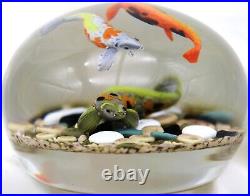 LARGE Exquisite GORDON SMITH Koi Pond Aquarium Art Glass PAPERWEIGHT