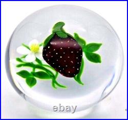 LARGE Fantastic VICTOR TRABUCCO Huge Ripe STRAWBERRY Art Glass PAPERWEIGHT