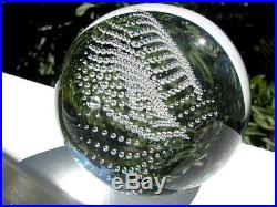 LARGE JOSH SIMPSON PLANET PAPERWEIGHT Controlled Bubbles, 3.25, Signed, 1988