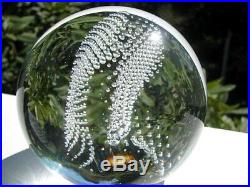 LARGE JOSH SIMPSON PLANET PAPERWEIGHT Controlled Bubbles, 3.25, Signed, 1988