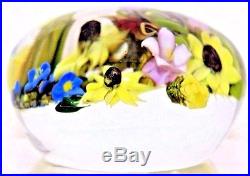 LARGE Marvelous PAUL STANKARD Mixed FLOWER BOUQUET Art Glass PAPERWEIGHT
