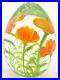 LARGE-Stunning-ORIENT-FLUME-Orange-POPPY-FLOWERS-Studio-Art-Glass-PAPERWEIGHT-01-dvs