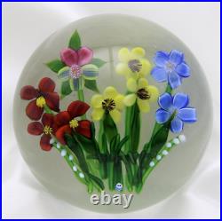 LOVELY Debbie TARSITANO Colorful Floral Bouquet Art Glass Paperweight