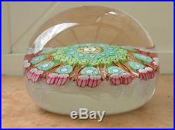 Lovely Vintage Signed Perthshire Dated 1974 Boxed Millefiori Glass Paperweight
