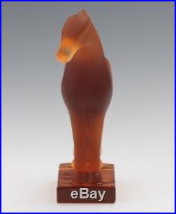 Lalique Amber Tang Horse Art Glass Figure Sculpture Paperweight Figurine
