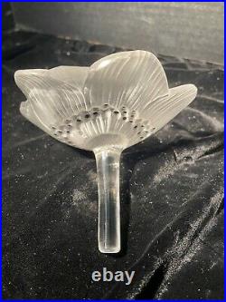 Lalique Anemine Crystal Flower Paperweight