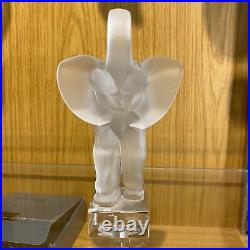 Lalique Elephant paperweight with original label, designed by Rene Lalique