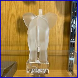 Lalique Elephant paperweight with original label, designed by Rene Lalique