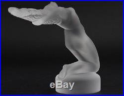 Lalique France Crystal Chrysis Nude Woman Art Glass Paperweight Figurine NR LMH