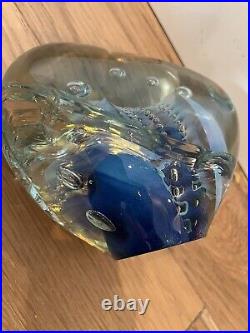 Large Art Glass Sculptural Paperweight by Robert Eickholt 1998