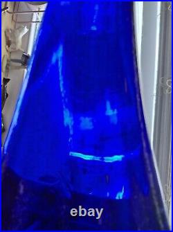 Large Cobalt Blue Glass Art Sailboat Paperweight Gia Or Murano Unmarked