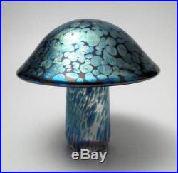 Large John Ditchfield Glasform Iridescent Art Glass Mushroom Paperweight British