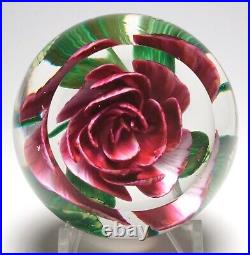 Large Pairpoint Faceted Red Rose Paperweight