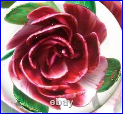 Large Pairpoint Faceted Red Rose Paperweight