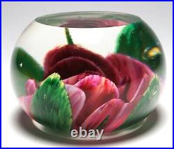 Large Pairpoint Faceted Red Rose Paperweight