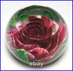 Large Pairpoint Faceted Red Rose Paperweight