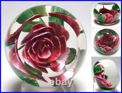 Large Pairpoint Faceted Red Rose Paperweight