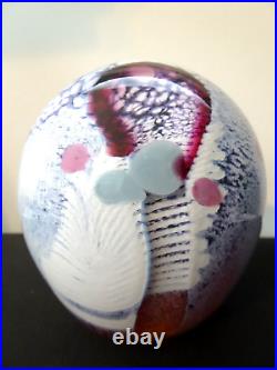 Large Signed 1988 Sally Rogers Art Glass Abstract Paperweight FAMOUS SCULPTURE