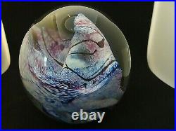Large Signed 1990 Robert Eickholt Art Glass Sea Rock Paperweight