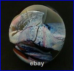 Large Signed 1990 Robert Eickholt Art Glass Sea Rock Paperweight