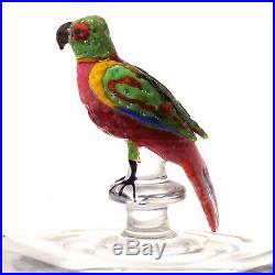 Large Stevens and Williams Wine Goblet withLampwork Parrot, Circa 1930s
