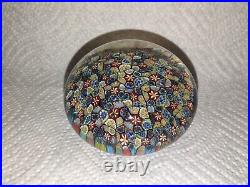 Large Vintage Millefiori Glass Paperweight