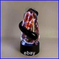 Large Vintage Robert Eickholt Signed Art Glass Wrapped Paperweight
