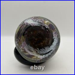 Large Vintage Robert Eickholt Signed Art Glass Wrapped Paperweight