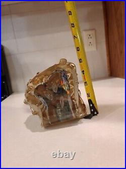 Large art glass paperweight With Gold Leaf Unsigned