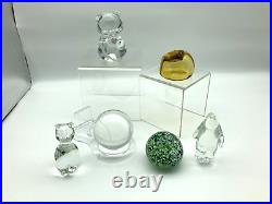 Lot of 6 Vintage Art Glass Paperweights-Fenton-Murano Style-Recycled Glass