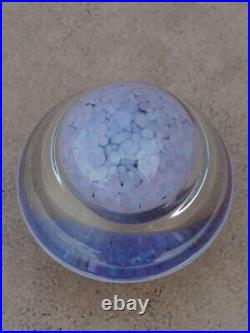 Lovely Vintage Stippled Lilac &Pink Hand Blown Glass Mushroom Paperweight 2 1/4