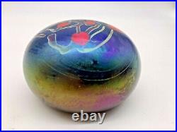 Lundberg Studios Early Rare 1973 Pulled Hearts Free Form Glass Paperweight