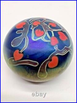 Lundberg Studios Early Rare 1973 Pulled Hearts Free Form Glass Paperweight