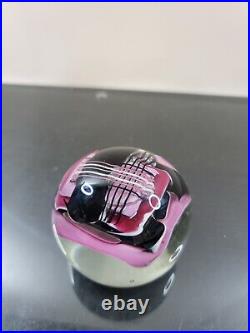 MODERNIST ART GLASS SCHMIDT RHEA PAPERWEIGHT ART GLASS SIGNED 1987 Purple Pink