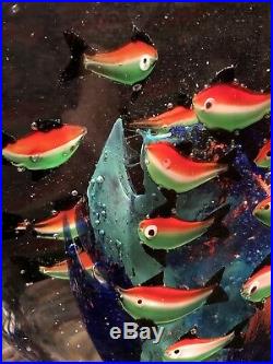 MURANO Fish Aquarium Underwater Art Glass Sculpture/Paperweight