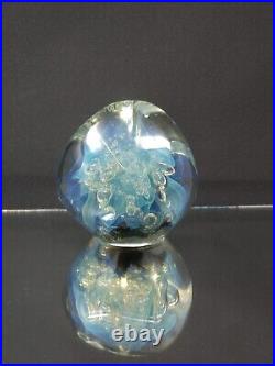 MYSTERIOUS! 3.5 Glass Paperweight by ROBERT EICKHOLT Iridescent SIGNED 2000