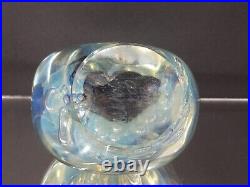 MYSTERIOUS! 3.5 Glass Paperweight by ROBERT EICKHOLT Iridescent SIGNED 2000