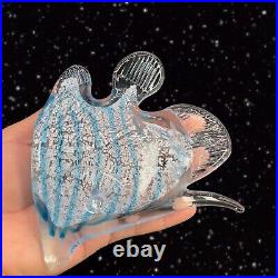 Marcolin Art Glass Crystal Fish Made in Sweden Pure Silver Signed Paperweight