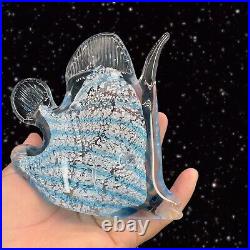 Marcolin Art Glass Crystal Fish Made in Sweden Pure Silver Signed Paperweight