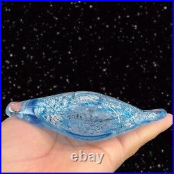 Marcolin Art Glass Crystal Fish Made in Sweden Pure Silver Signed Paperweight