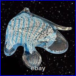 Marcolin Art Glass Crystal Fish Made in Sweden Pure Silver Signed Paperweight