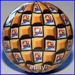 Mario Sphere 1 9/16 Contemporary Art Marble Paperweight by Carl Fisher Marbles